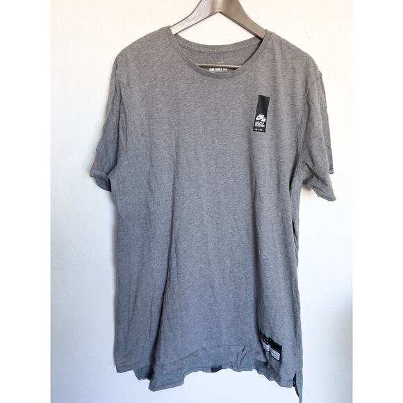 Nike Air Tee T Shirt XL Grey Stripe Cotton Logo Patch Graphic - Picture 1 of 6